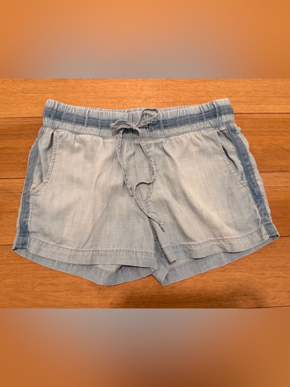 cloth & stone Light Blue Chambray Drawstring Boyfriend Shorts